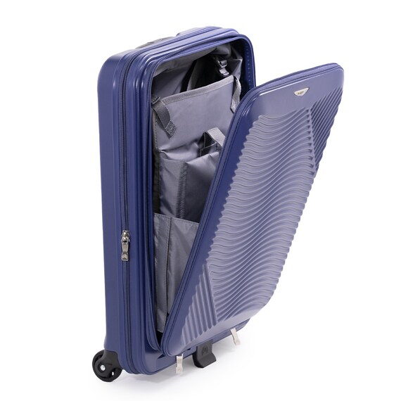 フロントオープン折りたたみキャリーケース38L(マットアッシュネイビー) 6枚目画像