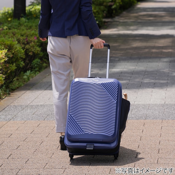 フロントオープン折りたたみキャリーケース38L(マットアッシュネイビー) 11枚目画像