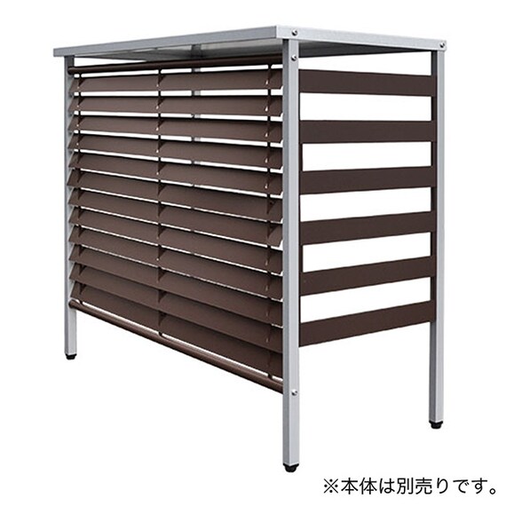 エアコン室外機カバー用サイドパネル(標準 幅91用)ブラウン 2枚目画像