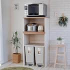 ごみ箱が入るキッチンラック (高さ約128cm WH) 1枚目画像