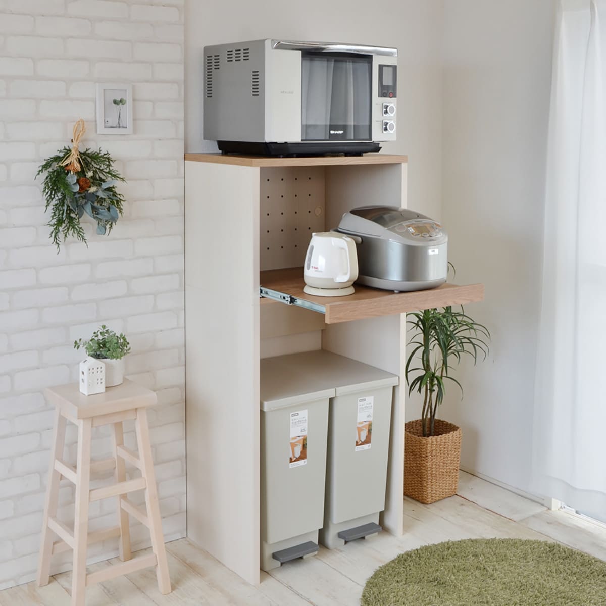 ごみ箱が入るキッチンラック 高さ約128cm Wh 通販 ニトリネット 公式 家具 インテリア通販 ごみ箱が入るキッチンラック 高さ約128cm Wh 通販 ニトリネット 公式 家具 インテリア通販