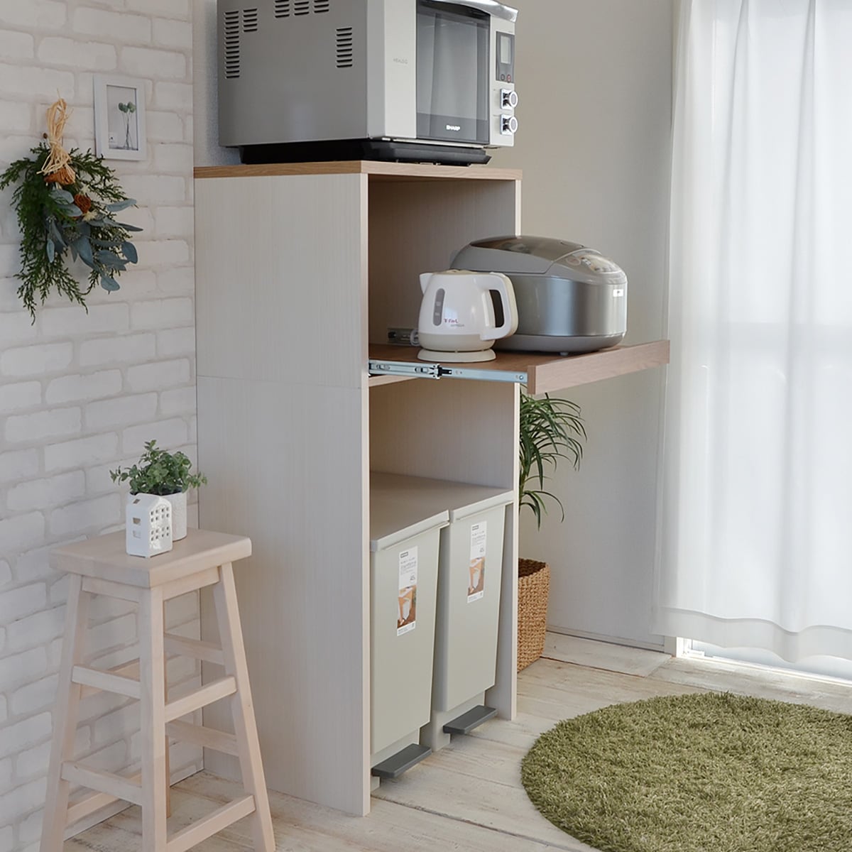 ごみ箱が入るキッチンラック 高さ約128cm 通販 ニトリネット 公式 家具 インテリア通販 ごみ箱が入るキッチンラック 高さ約128cm 通販 ニトリネット 公式 家具 インテリア通販