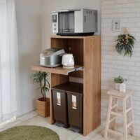 ごみ箱が入るキッチンラック (高さ約128cm LBR)