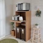 ごみ箱が入るキッチンラック (高さ約128cm LBR) 1枚目画像