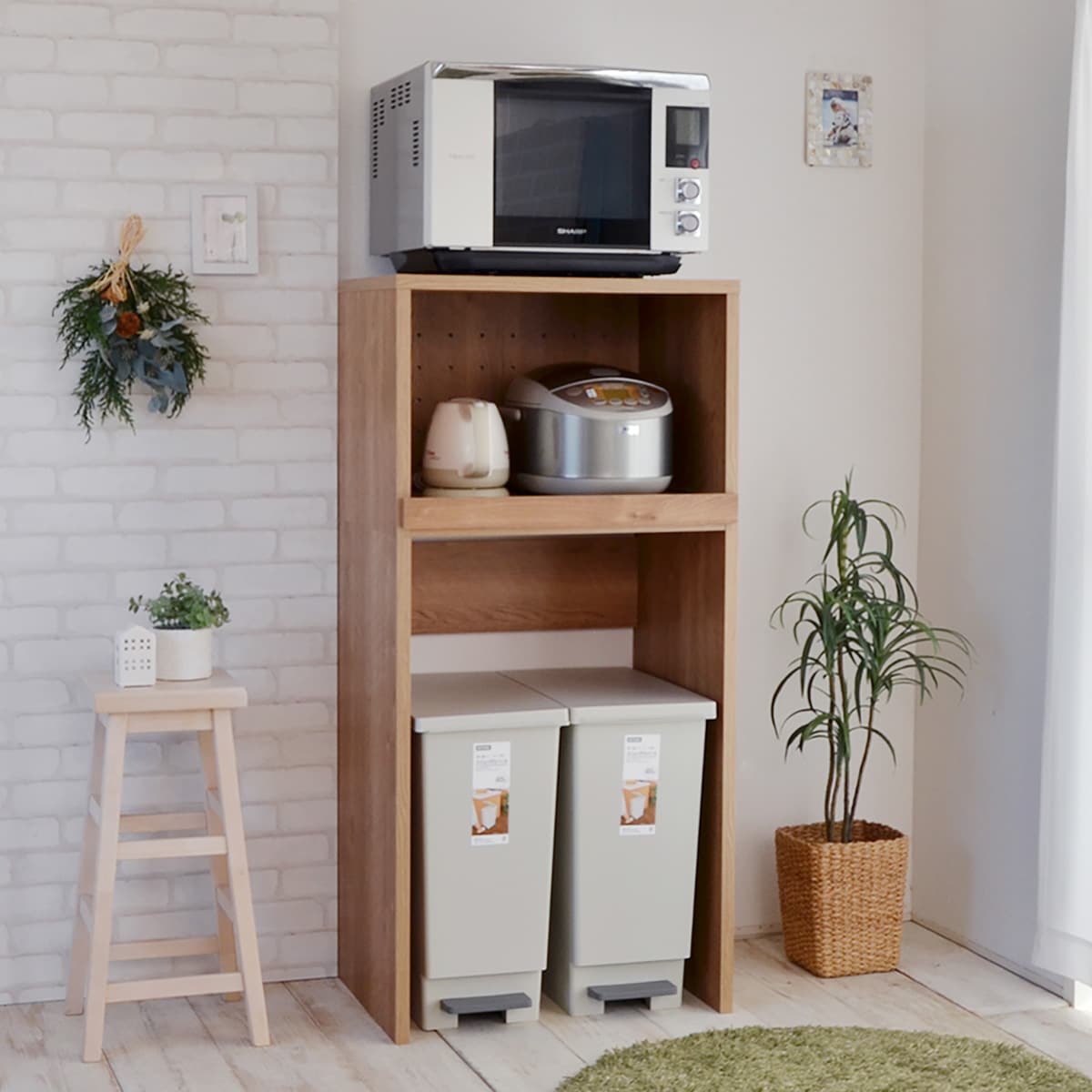 ごみ箱が入るキッチンラック 高さ約128cm Lbr 通販 ニトリネット 公式 家具 インテリア通販 ごみ箱が入るキッチンラック 高さ約128cm Lbr 通販 ニトリネット 公式 家具 インテリア通販