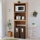 ごみ箱が入るキッチンラック (高さ約173cm LBR) 1枚目画像