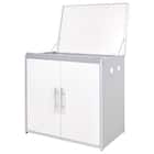 サビに強いガルバ製 2面開閉ごみ収納庫 (幅75cm アイボリー) 1枚目画像