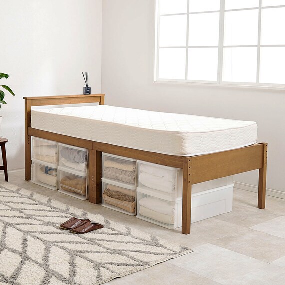 高さ調整可能頑丈すのこベッド (ミドルタイプ シングル LBR) 2枚目画像