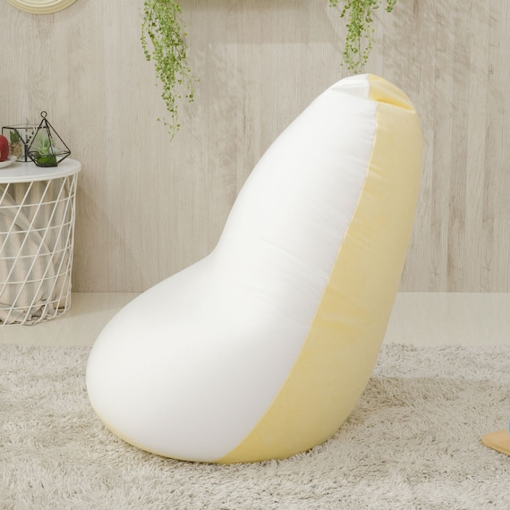 ドロップ型ビーズクッション(イエロー) 1枚目画像