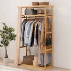 天然木の丈夫なハンガーラック(幅112cm NA) 1枚目画像