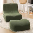 リラックスローソファ 布張りタイプ (LS156 コーデュロイ YGR) 1枚目画像