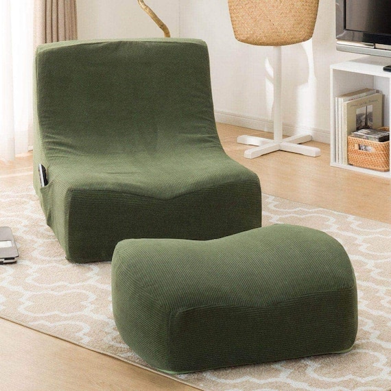 リラックスローソファ 布張りタイプ (LS156 コーデュロイ YGR) 1枚目画像