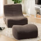 リラックスローソファ 布張りタイプ (LS156 コーデュロイ DGY) 1枚目画像