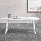 引き出し付き楕円形センターテーブル 幅95cm (WW) 1枚目画像