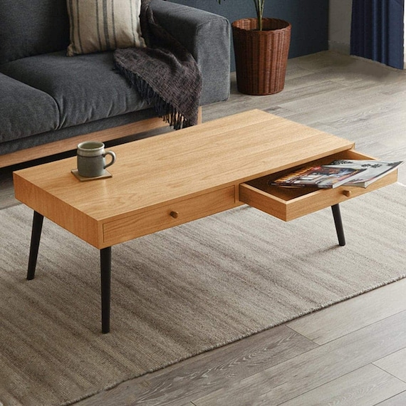 スッキリ収納できる引き出し2個付きセンターテーブル 幅100cm (NA) 1枚目画像