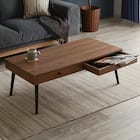 スッキリ収納できる引き出し2個付きセンターテーブル 幅100cm (BR) 1枚目画像