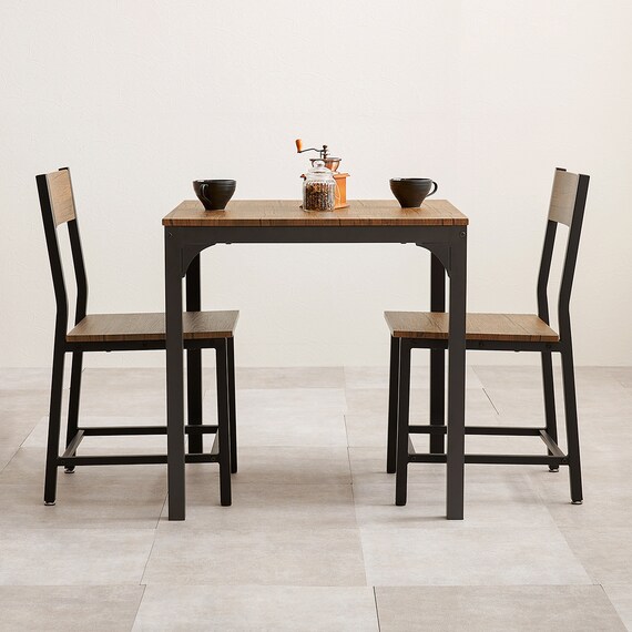 シンプルな木目調ダイニング3点セット LDS4553 (BR/BK) 2枚目画像