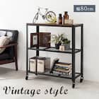 ヴィンテージ風リビングボード (幅80cm) 2枚目画像