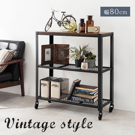 ヴィンテージ風リビングボード (幅80cm) 2枚目画像