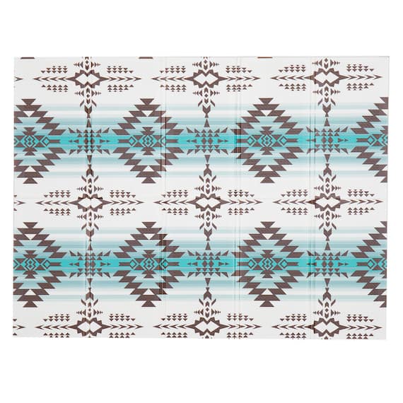 折り畳みできるキッズプレイマット(キリム 178cm×196cm ブルー) 9枚目画像