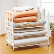 キャスター付き布団ラック2段