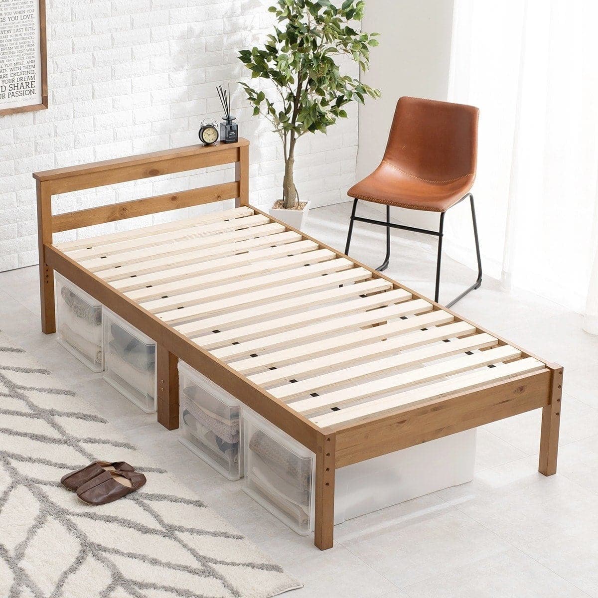 高さ3段階調整できる頑丈すのこベッド (シングル LBR)通販 | ニトリネット【公式】 家具・インテリア通販