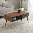 スタイリッシュなオープンスペース付きセンターテーブル 幅80cm (BR/BK) 1枚目画像