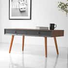 スタイリッシュな両引き出し付きセンターテーブル 幅80cm (BR/BK) 3枚目画像