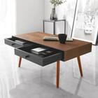 スタイリッシュな両引き出し付きセンターテーブル 幅80cm (BR/BK) 4枚目画像