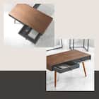 スタイリッシュな両引き出し付きセンターテーブル 幅80cm (BR/BK) 6枚目画像