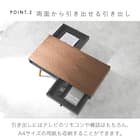 スタイリッシュな両引き出し付きセンターテーブル 幅80cm (BR/BK) 9枚目画像