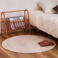 コットン100％の円形ラグ　90R BE