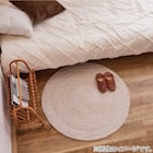 コットン100%の円形ラグ 90R BE 3枚目画像