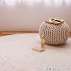 コットン100%の円形ラグ 90R BE 7枚目画像