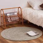 コットン100％の円形ラグ　90R GR 1枚目画像