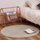 コットン100%の円形ラグ 90R GR 1枚目画像