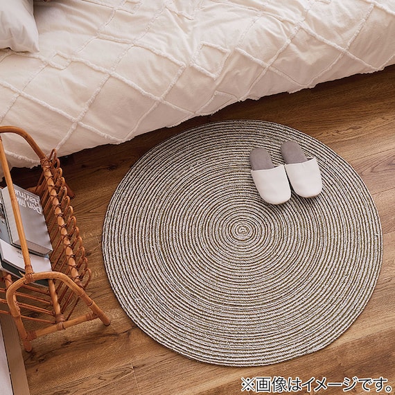 コットン100％の円形ラグ　90R GR 3枚目画像