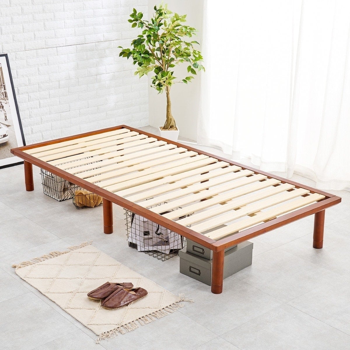 シングル頑丈ロングすのこベッド (DBR)通販 | ニトリネット【公式】 家具・インテリア通販