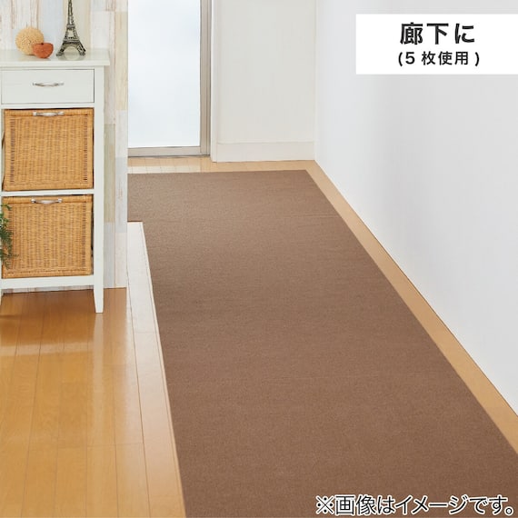 吸着タイルマット 90×90cm 2枚入 (ブラウン) 13枚目画像