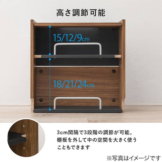 ルーター収納ボックス(幅40cm ブラック) 9枚目画像