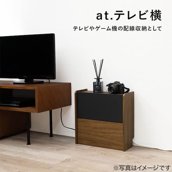 ルーター収納ボックス(幅40cm ブラック) 12枚目画像