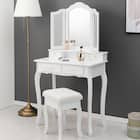 エレガントな猫脚三面鏡ドレッサー 1枚目画像