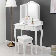 エレガントな猫脚三面鏡ドレッサー