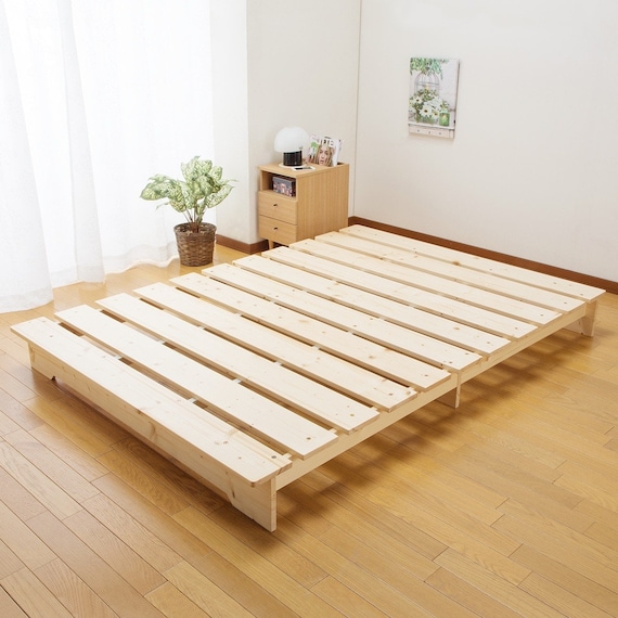 ダブル 天然木ステージすのこベッドフレーム (NA) 1枚目画像