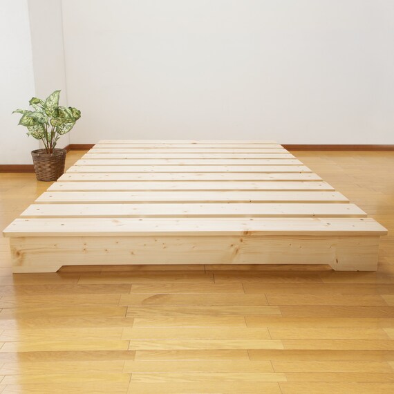 ダブル 天然木ステージすのこベッドフレーム (NA) 10枚目画像