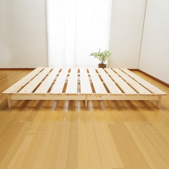 ダブル 天然木ステージすのこベッドフレーム (NA) 11枚目画像