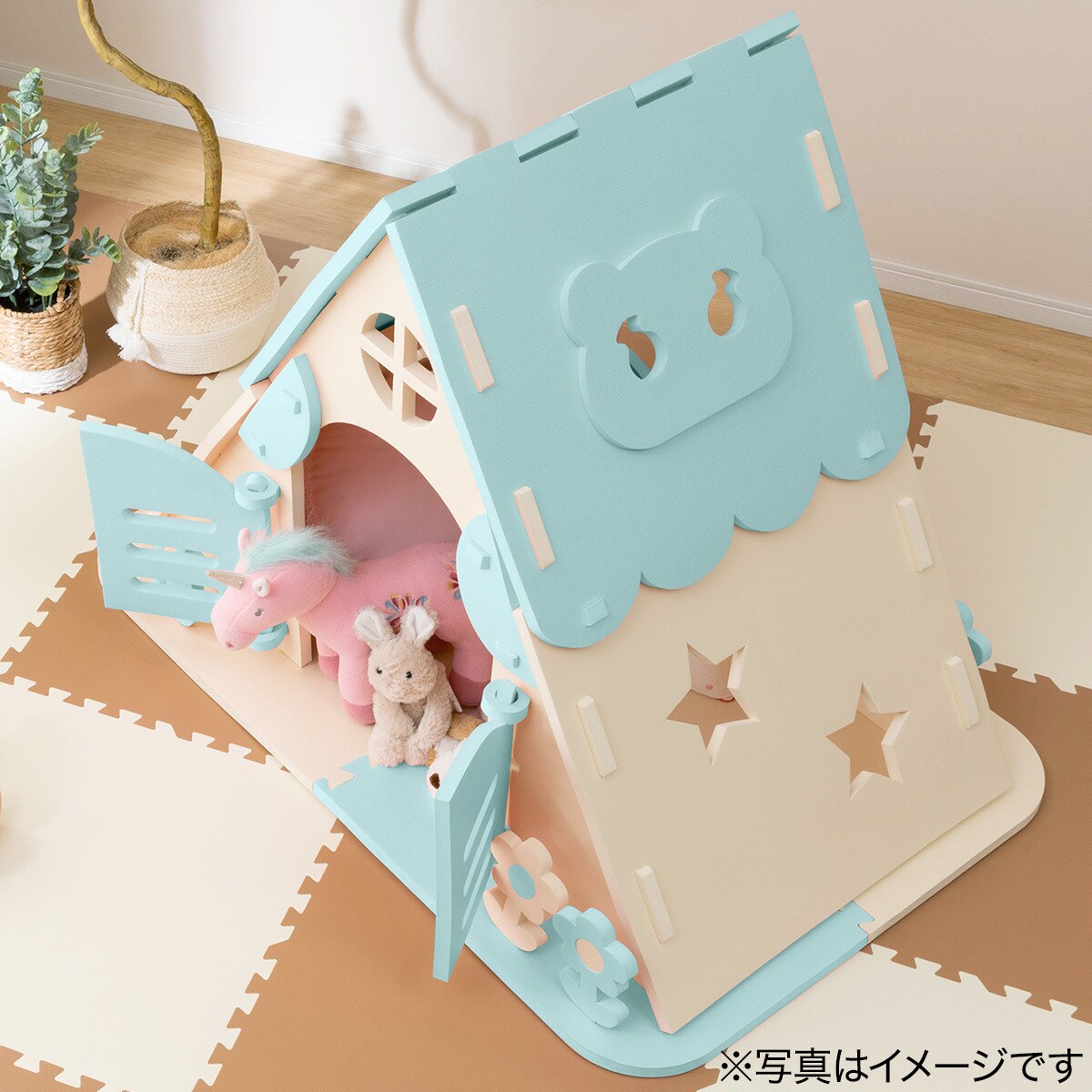 やわらか素材 ふわふわ キッズプレイハウス 抗菌付き(ブルー)通販 | ニトリネット【公式】 家具・インテリア通販