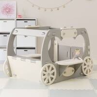 やわらか素材 ふわふわ キッズ馬車 抗菌付き(グレー)