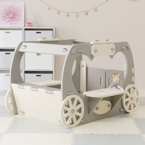 やわらか素材 ふわふわ キッズ馬車 抗菌付き(グレー) 1枚目画像