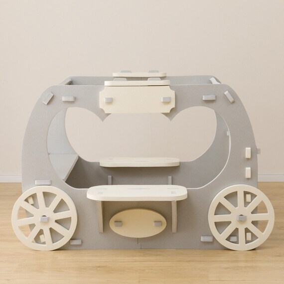 やわらか素材 ふわふわ キッズ馬車 抗菌付き(グレー) 8枚目画像